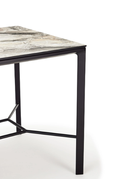 EATON - Rectangular ash high table with marble top by Papell Design - view 3